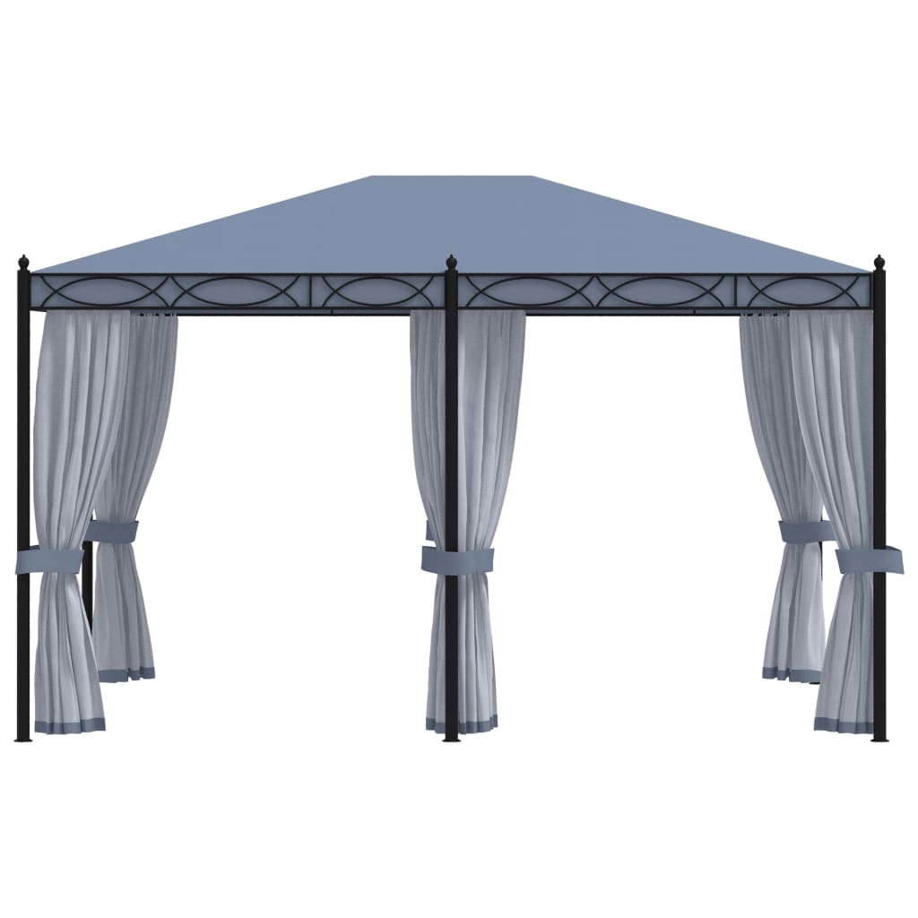 vidaXL Gazebo with Mesh Screens 3x4 m Anthracite Steel