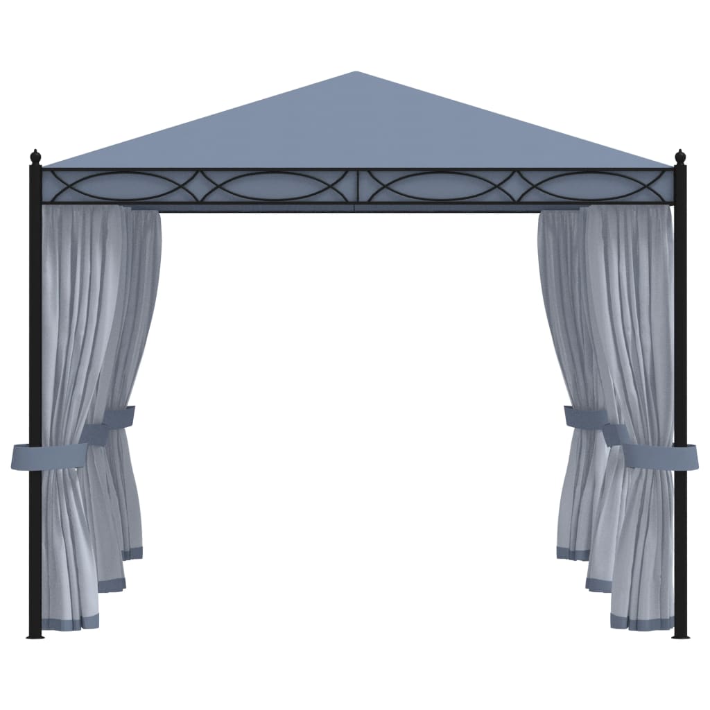 vidaXL Gazebo with Mesh Screens 3x4 m Anthracite Steel