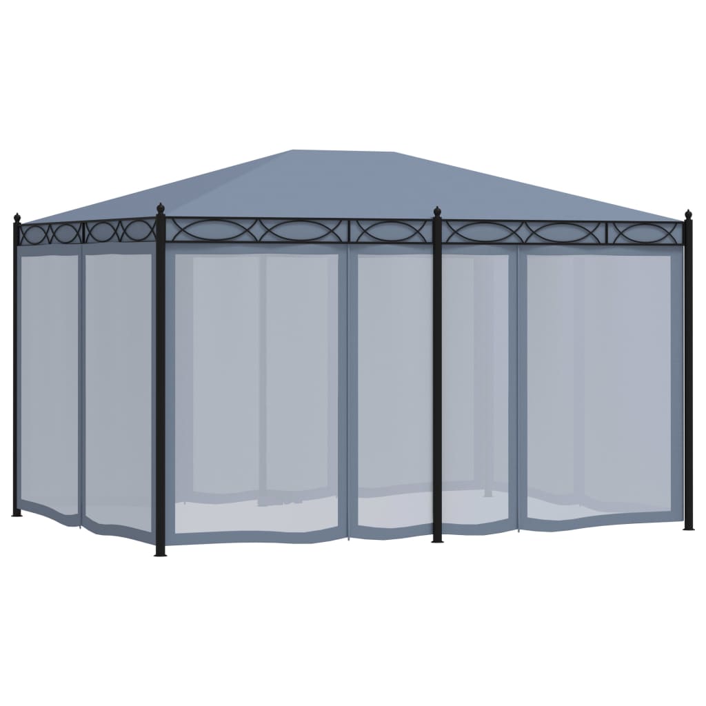 vidaXL Gazebo with Mesh Screens 3x4 m Anthracite Steel