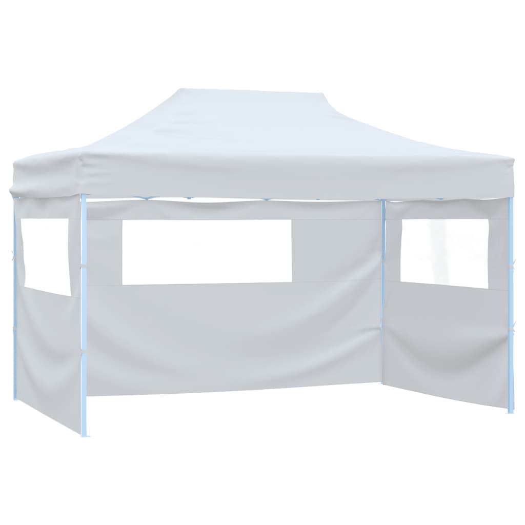 vidaXL Foldable Party Tent with 4 Sidewalls 3x4.5 m White