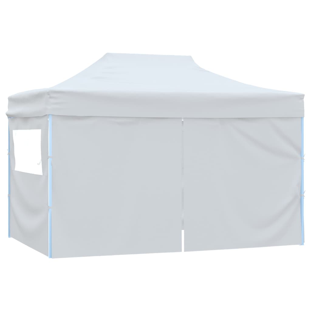 vidaXL Foldable Party Tent with 4 Sidewalls 3x4.5 m White