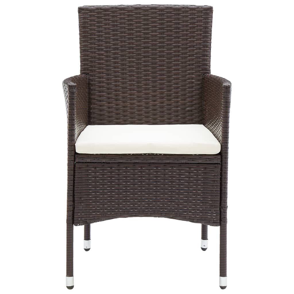 vidaXL Garden Dining Chair | Set of 4 | Brown, Cream white