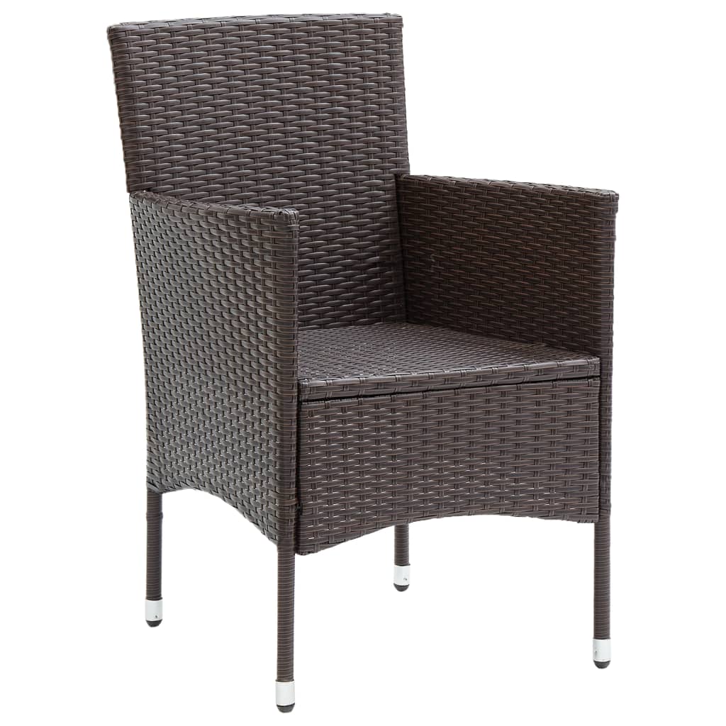 vidaXL Garden Dining Chair | Set of 4 | Brown, Cream white