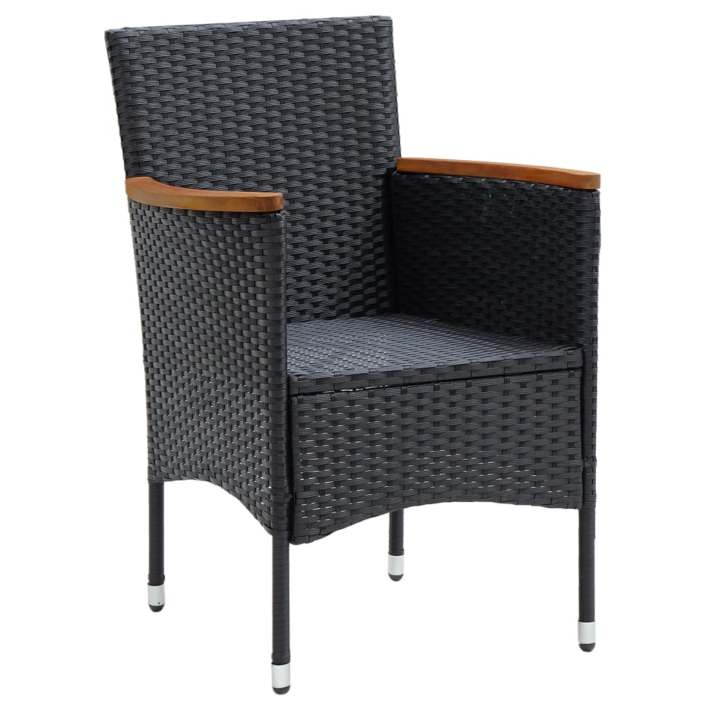 vidaXL Garden Dining Chair | Set of 4 | Black