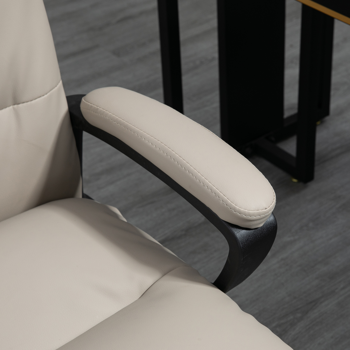 Vinsetto PU Leather Office Chair for Home with Arm, Adjustable Height, Grey