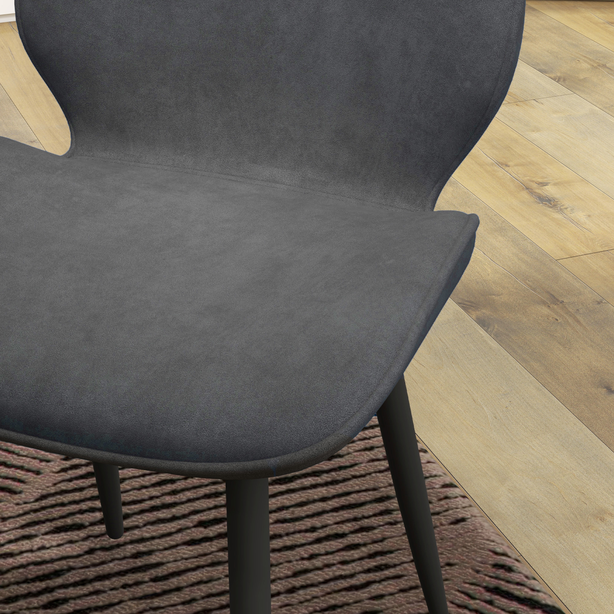 HOMCOM Dining Chairs Set of 2, Upholstered Kitchen Chairs with Metal Legs, Grey