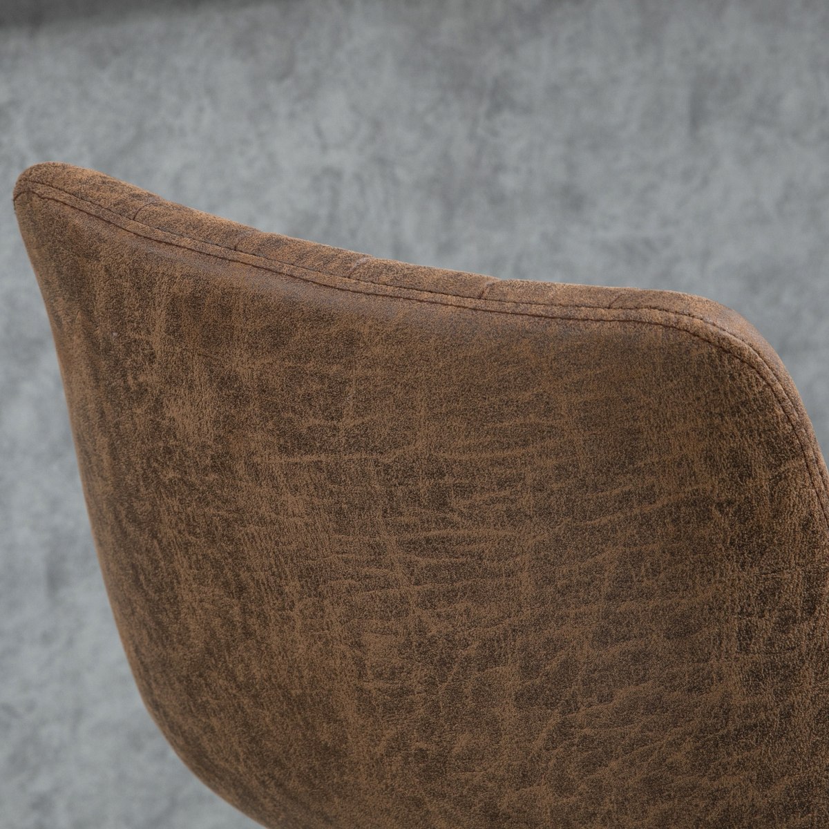 Set Of 2 Microfibre Retro Tub Bar Stools w/ Metal Frame Footrest Home Seat Brown
