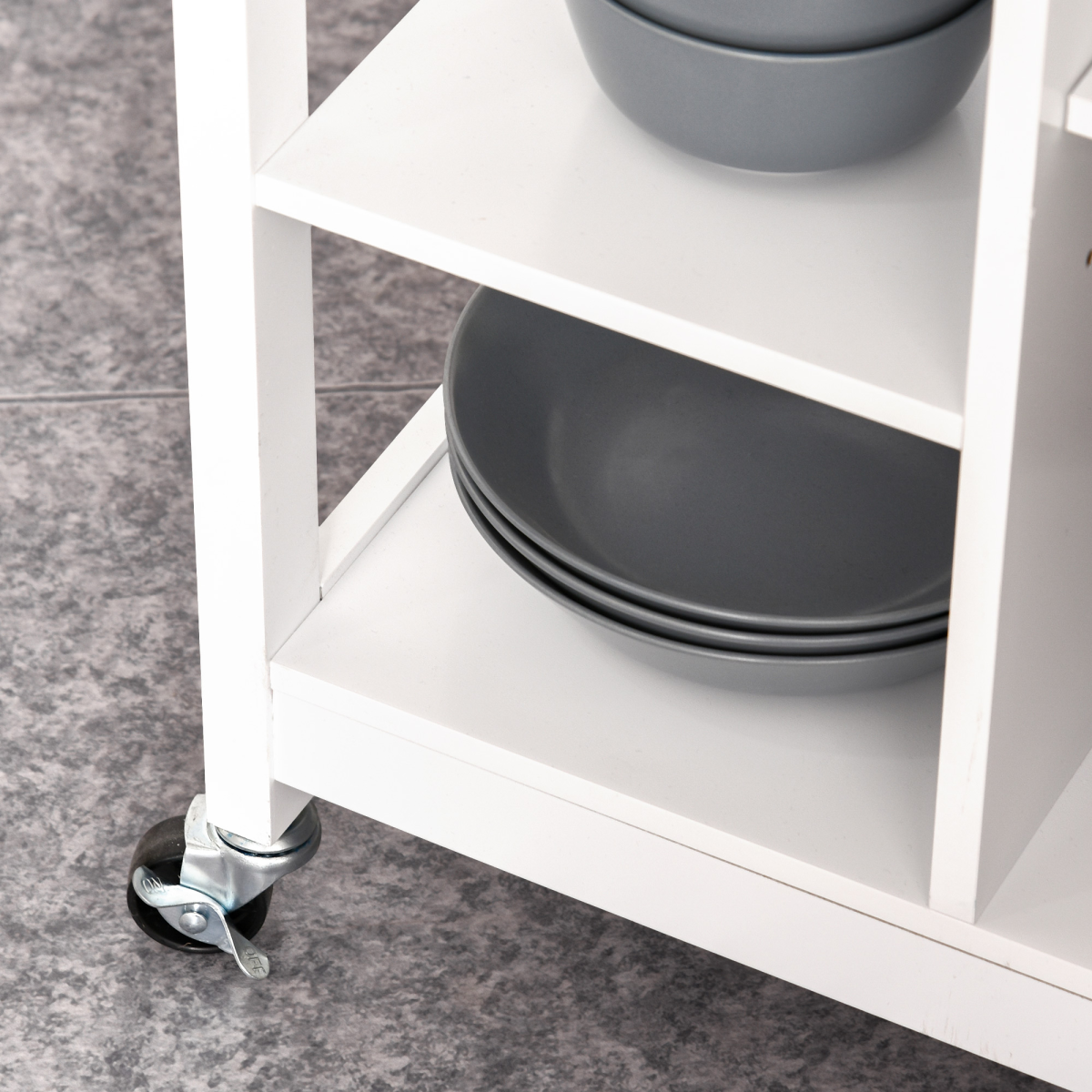 MDF Kitchen Storage Trolley White
