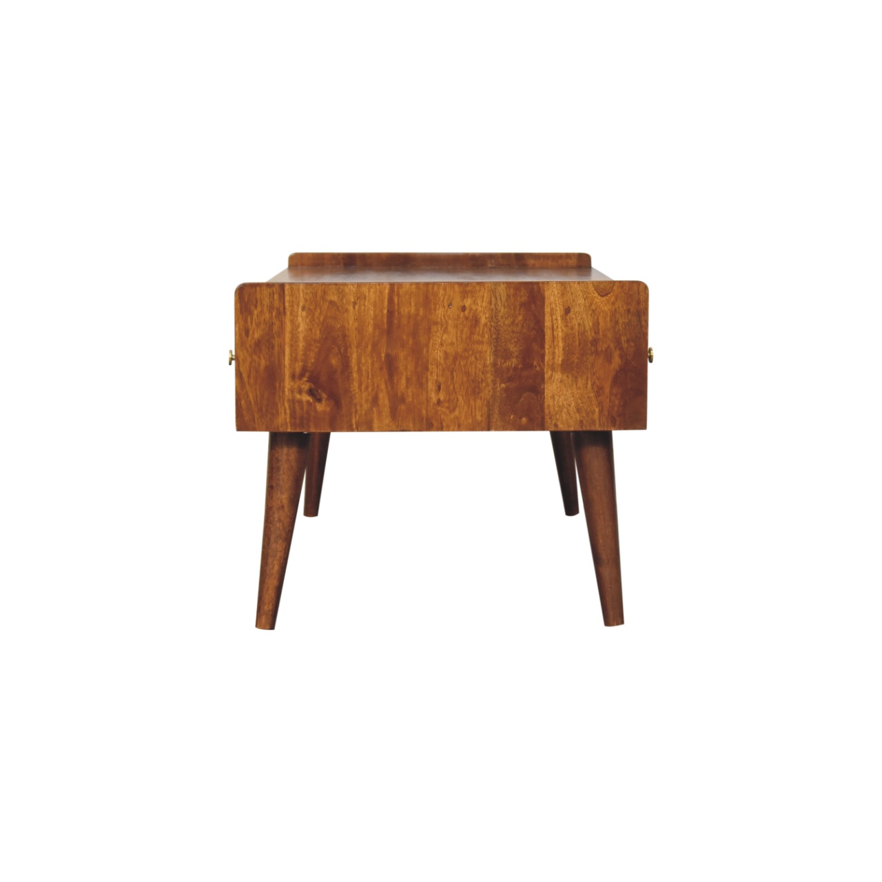 Artisan Furniture Solid Wood Elevated Chestnut Media Unit, 4 Drawers, 1 Open Slot, Dark Brown