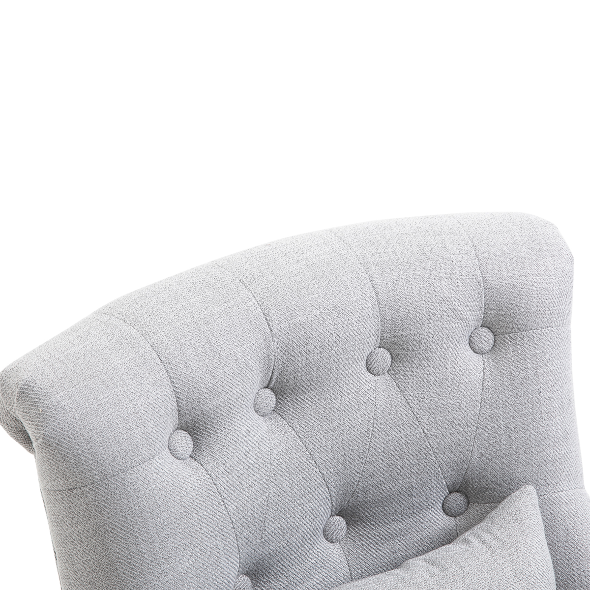 Fabric Single Sofa Dining Chair Upholstered W/ Pillow Solid Wood Leg Living Room