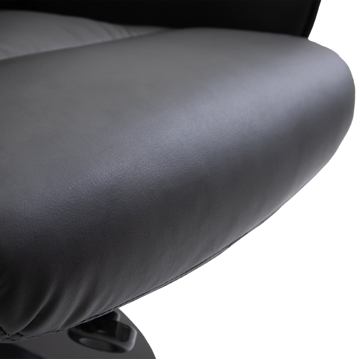 2 Pcs Reclining Armchair Ottoman 360 Swivel Home Furniture PU Leather Black