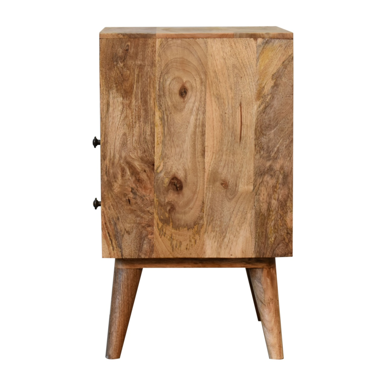 Artisan Furniture Solid Wood Classic Oak-ish Bedside, Beige, 2Drawers