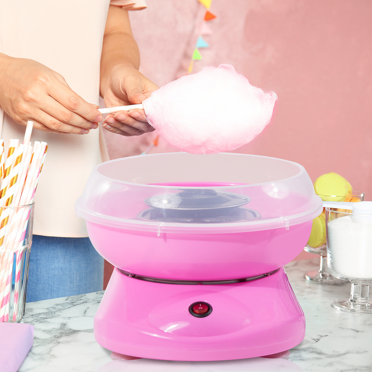 Candy Floss Machine, 450W-Pink