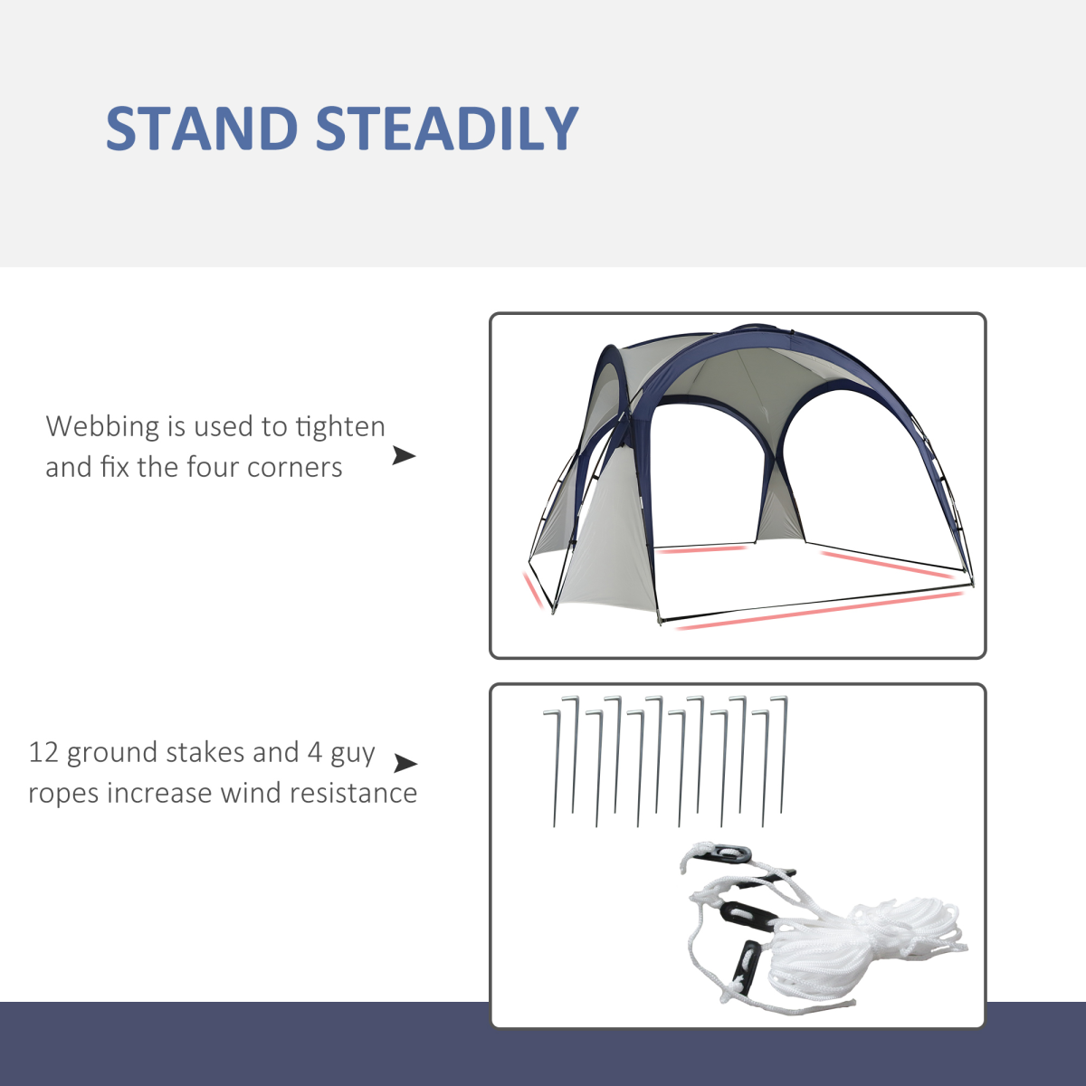 Outdoor Gazebo Event Dome Shelter Party Tent for Garden Outsunny