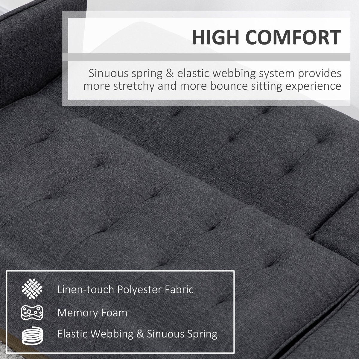 Upholstered Sofa bed 3 Seater Home Theater Futon Recliner with Cupholders Grey