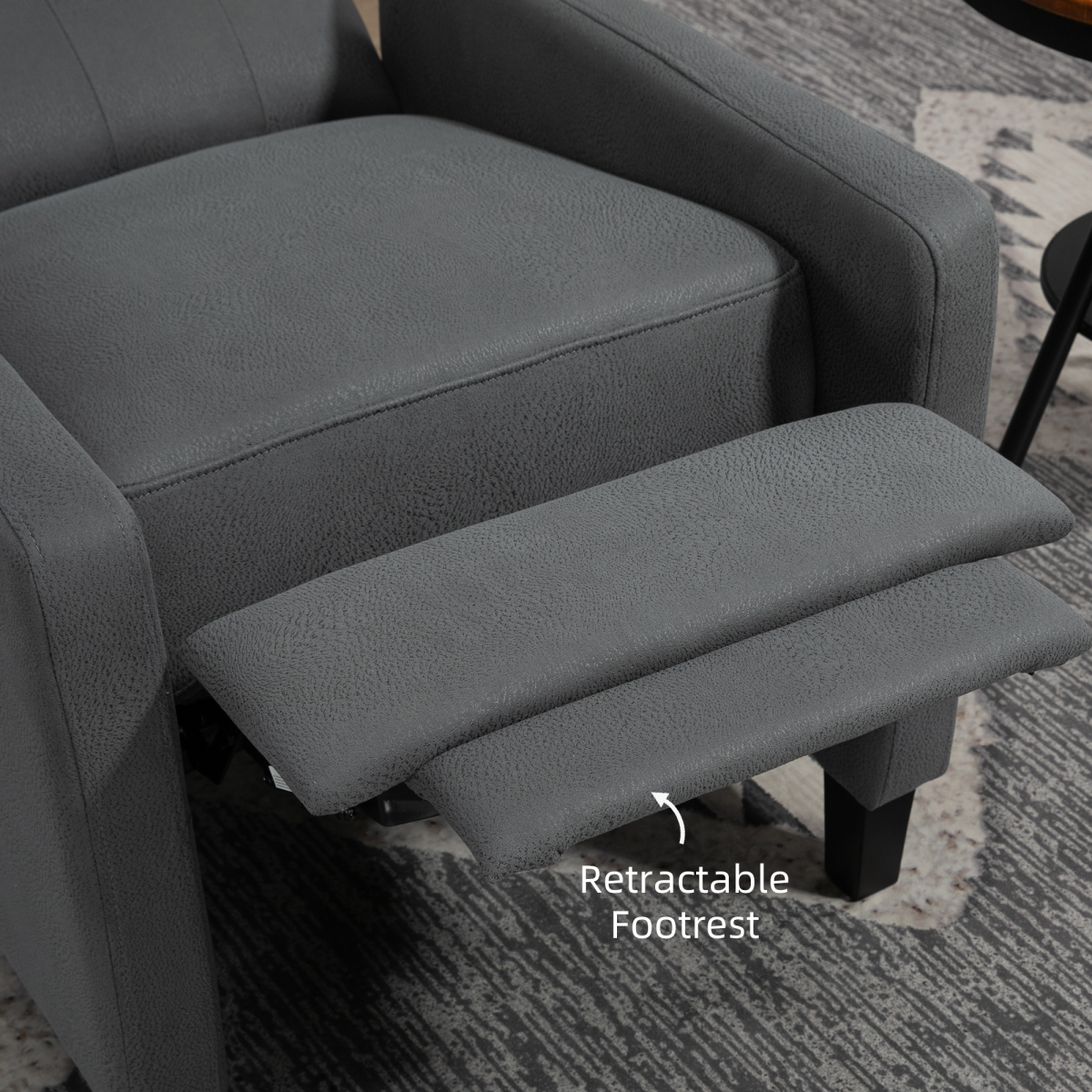 HOMCOM Button Tufted Microfibre Cloth Recliner Armchair for Living Room, Grey
