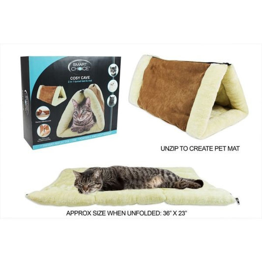 (B) 2 In 1 Cat Tunnel Bed Cave And Mat Fleece Mat