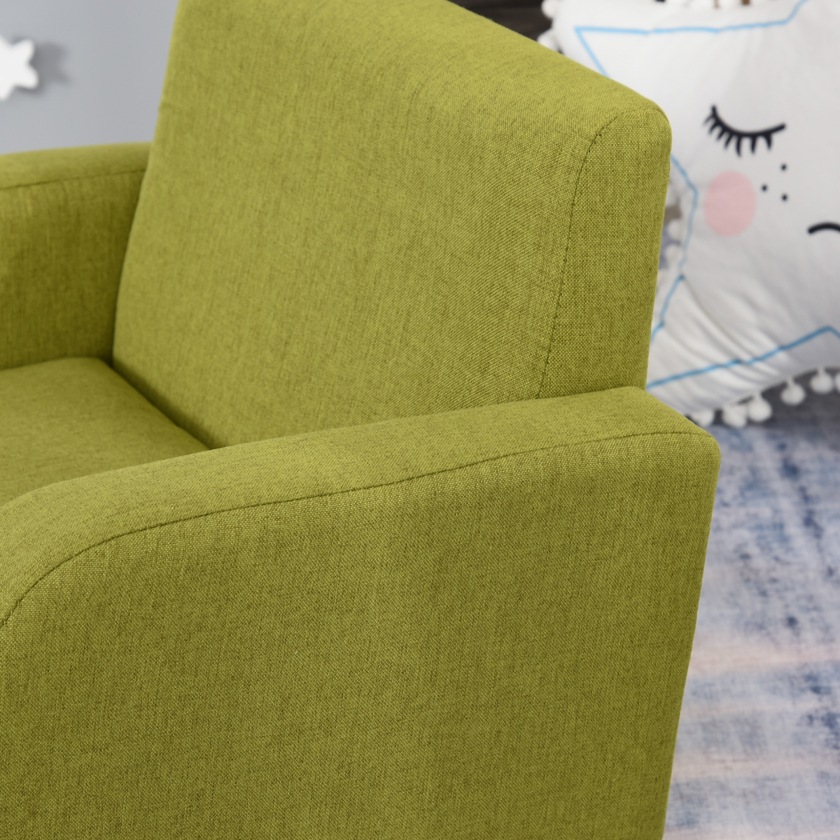 HOMCOM Child Armchair Wood Frame with Padding Seat Low-Rise Bedroom