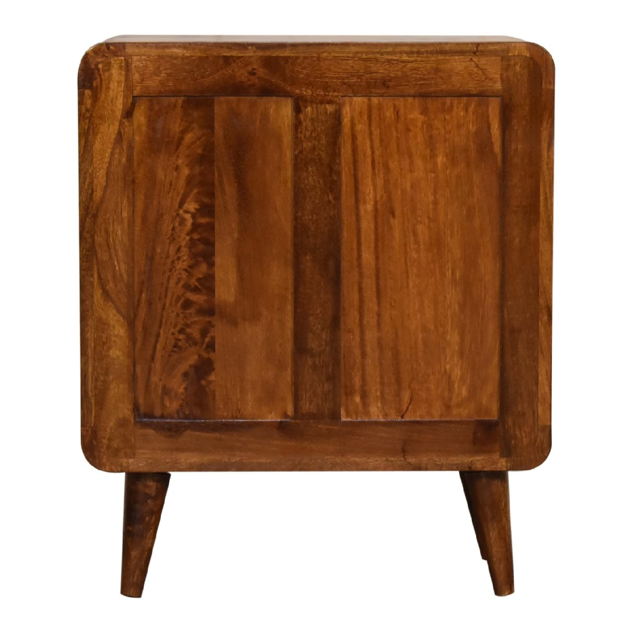 Artisan Furniture Solid Wood Mini Curved Chestnut Chest, 3 Drawers, Dark Brown