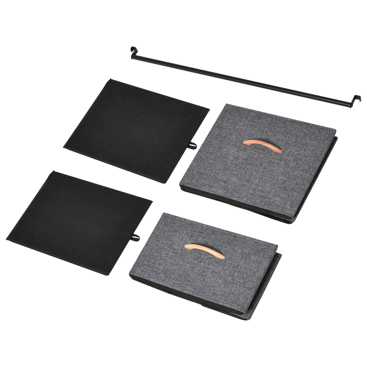 175x83cm Freestanding Clothes Hanger Storage Unit SteelBlack Brown Coat Rack