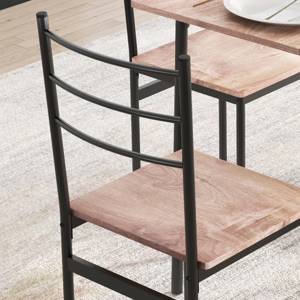 HOMCOM 5 Piece Dining Table and Chairs Set, Space Saving Table and 4 Chairs