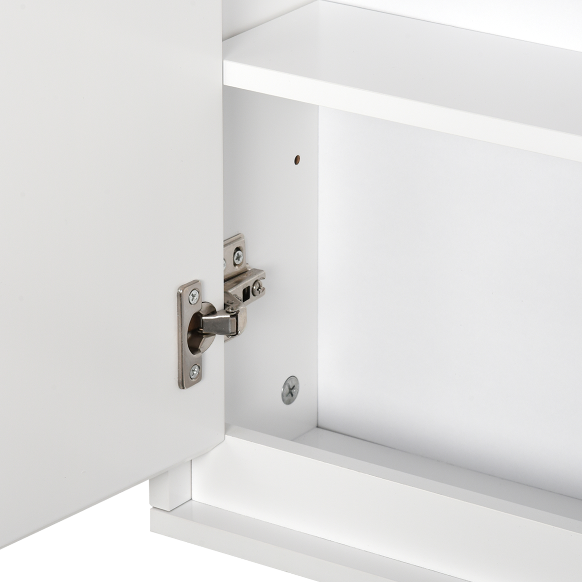 Wall Mounted Mirror Cabinet with Storage Shelf Bathroom Cupboard White