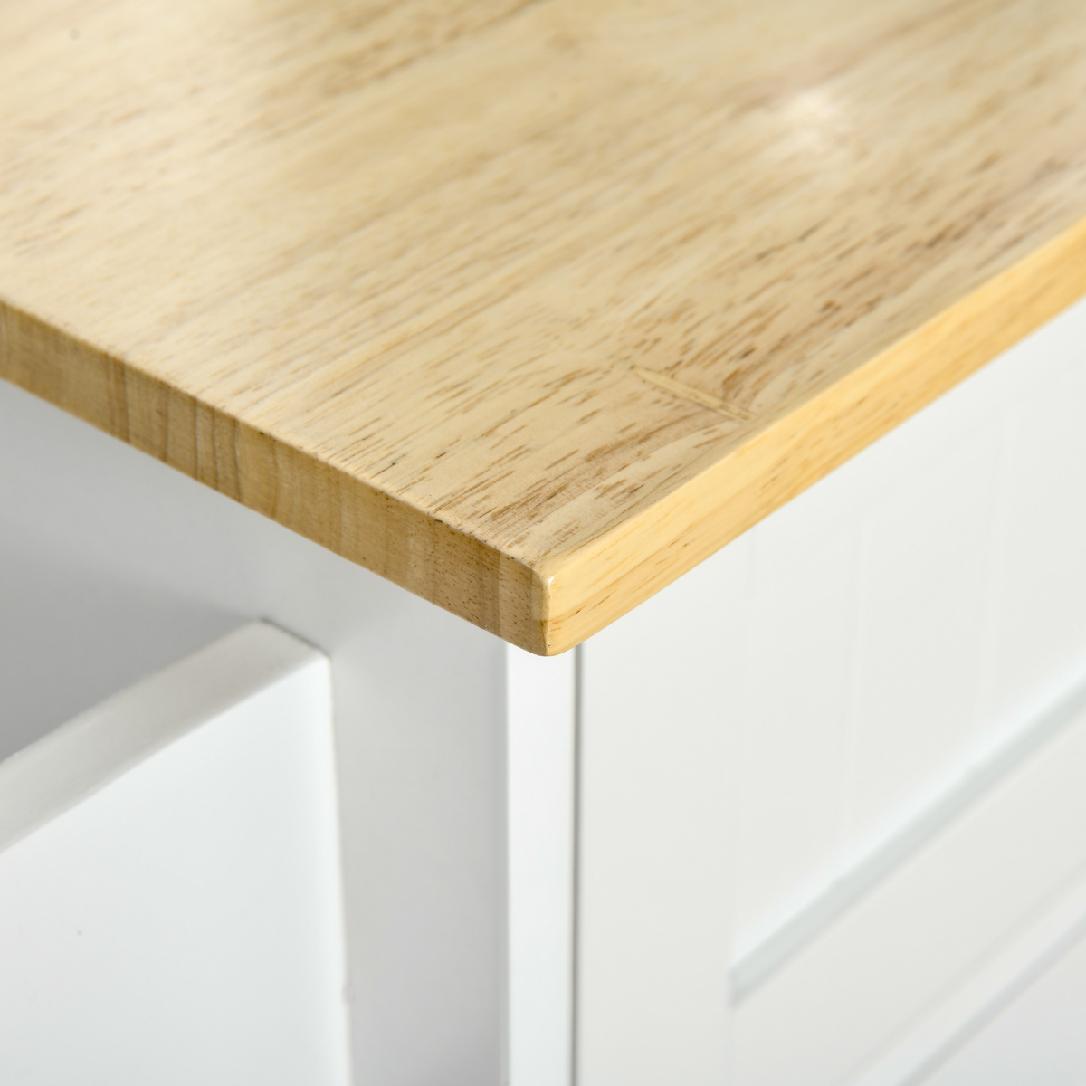 Kitchen Island Utility Cart, with 2 Storage Drawers Cabinets Dining Room White