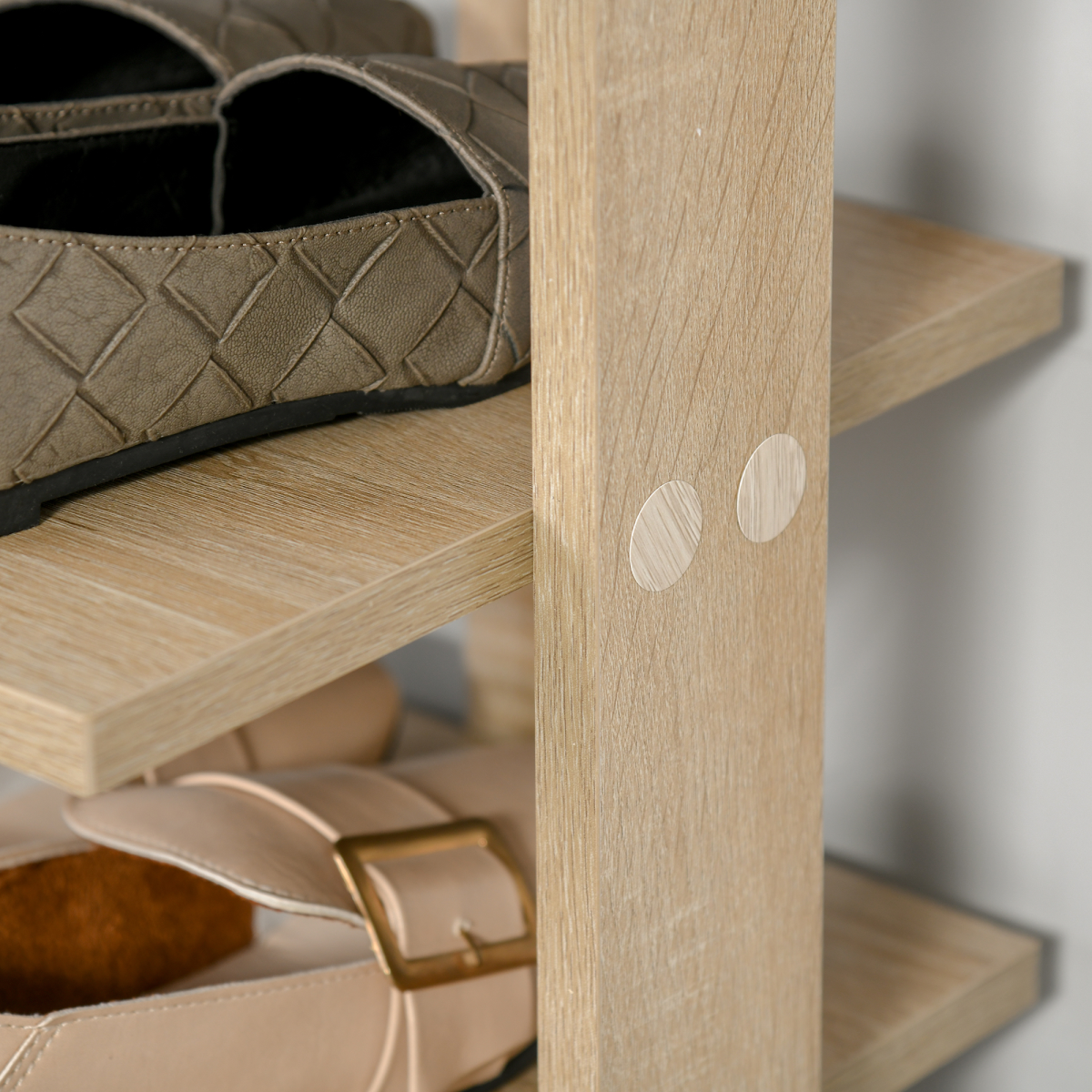 7 Tier Shoe Rack Organizer Storage Shelf Wooden Display Cabinet Oak