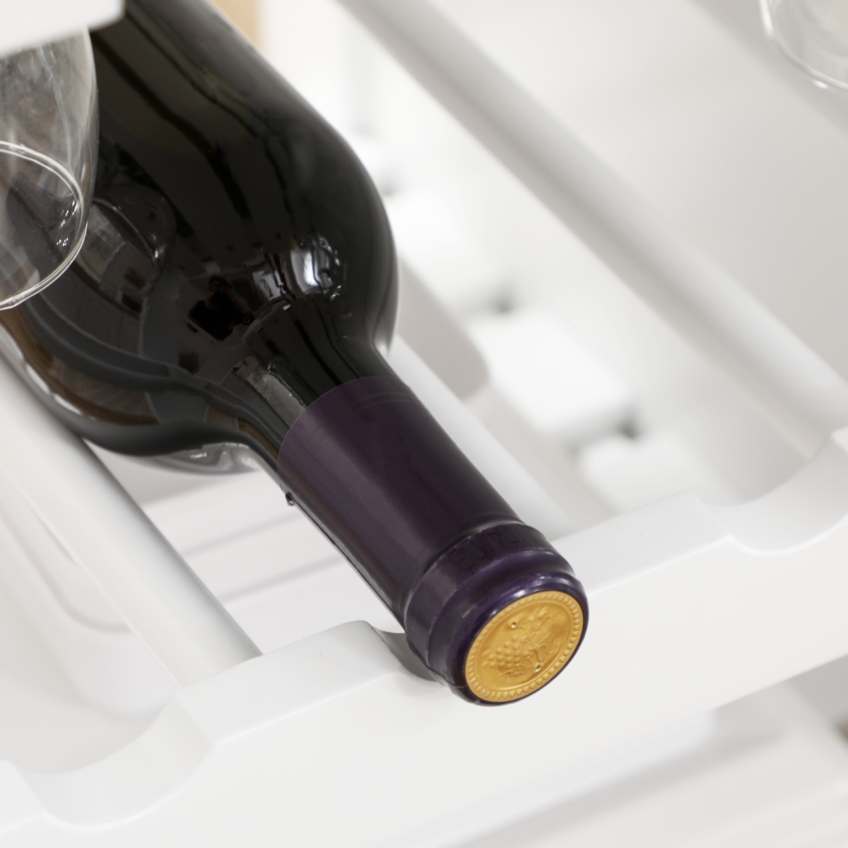 Kitchen Trolley Utility Cart on Wheels with Wine Rack, Drawer, Open Shelf White