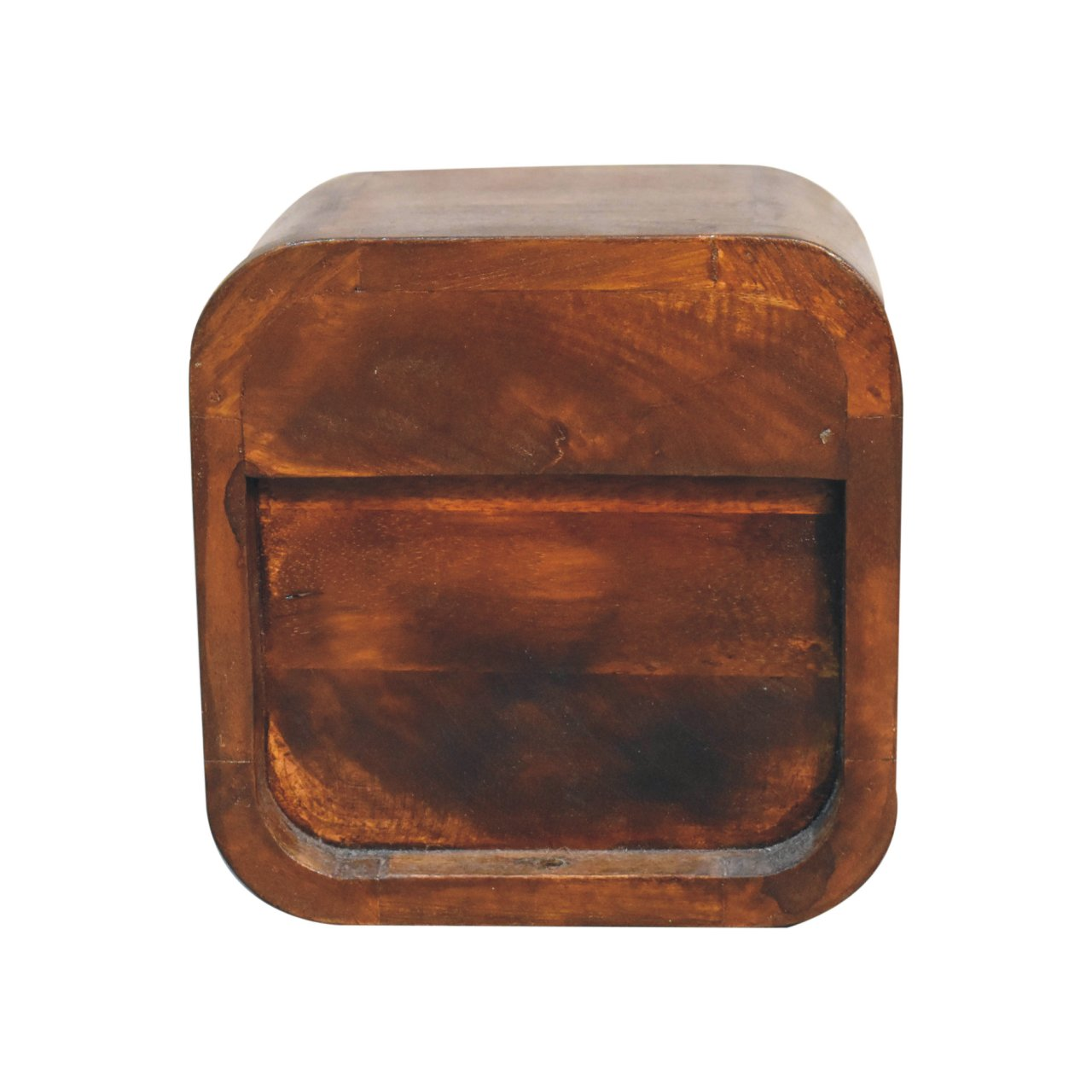 Artisan Furniture Solid Wood Extra Mini Curved Chestnut Bedside with Open Slot, Brown, 1 Drawer