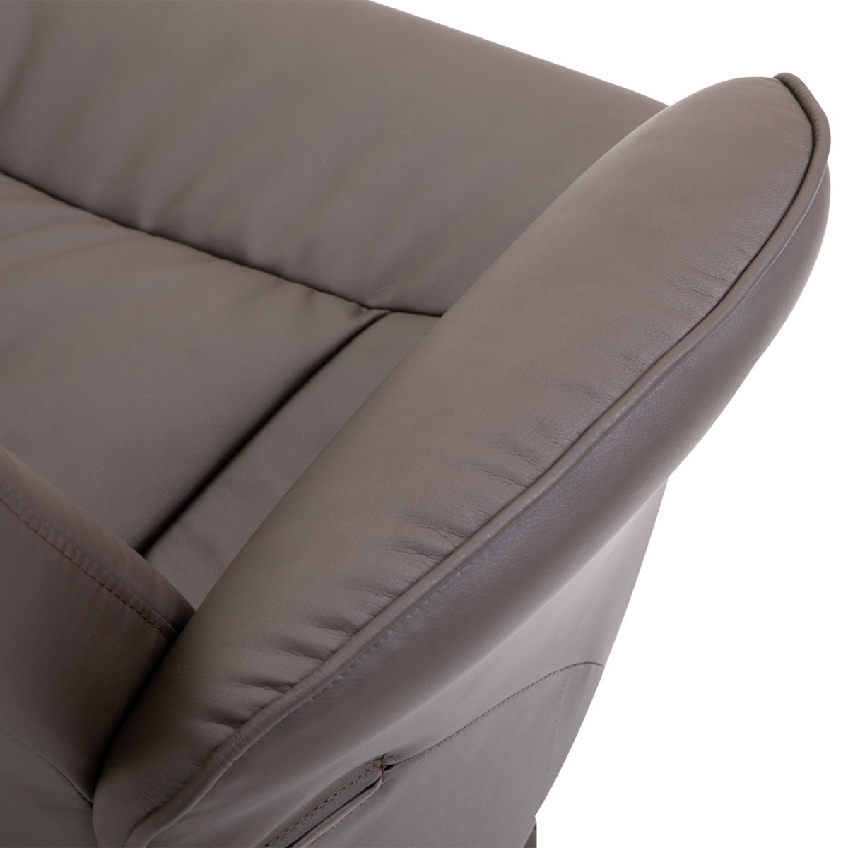 2 Pcs Reclining Armchair Ottoman 360 Swivel Home Furniture PU Leather Brown