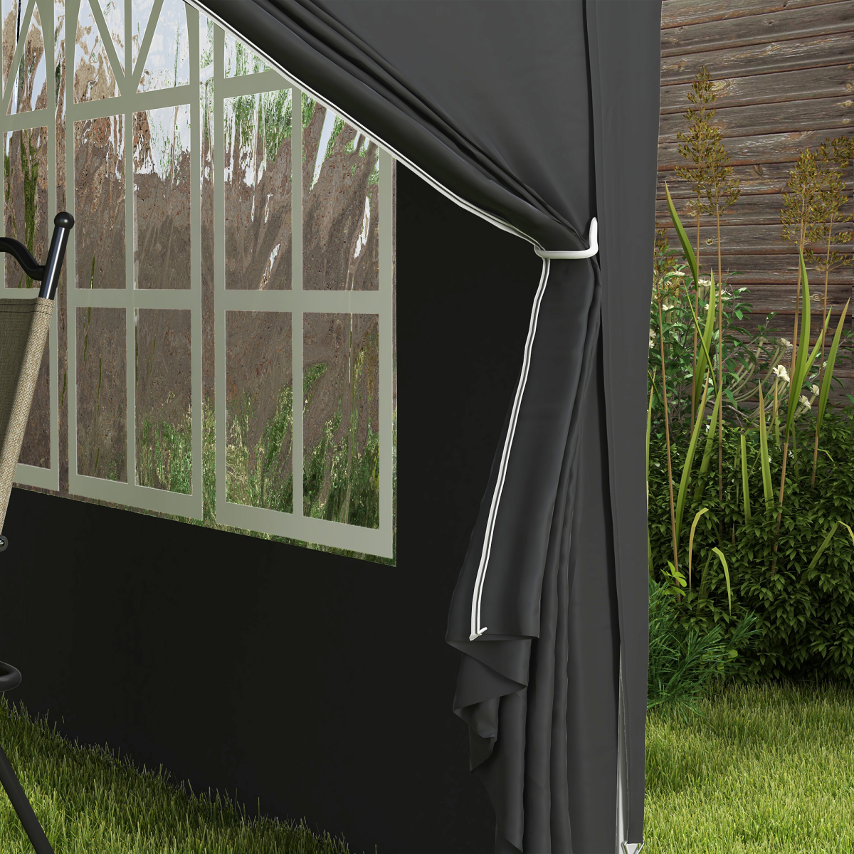 3mx3m Pop Up Gazebo Party Tent Canopy Marquee with Storage Bag Black