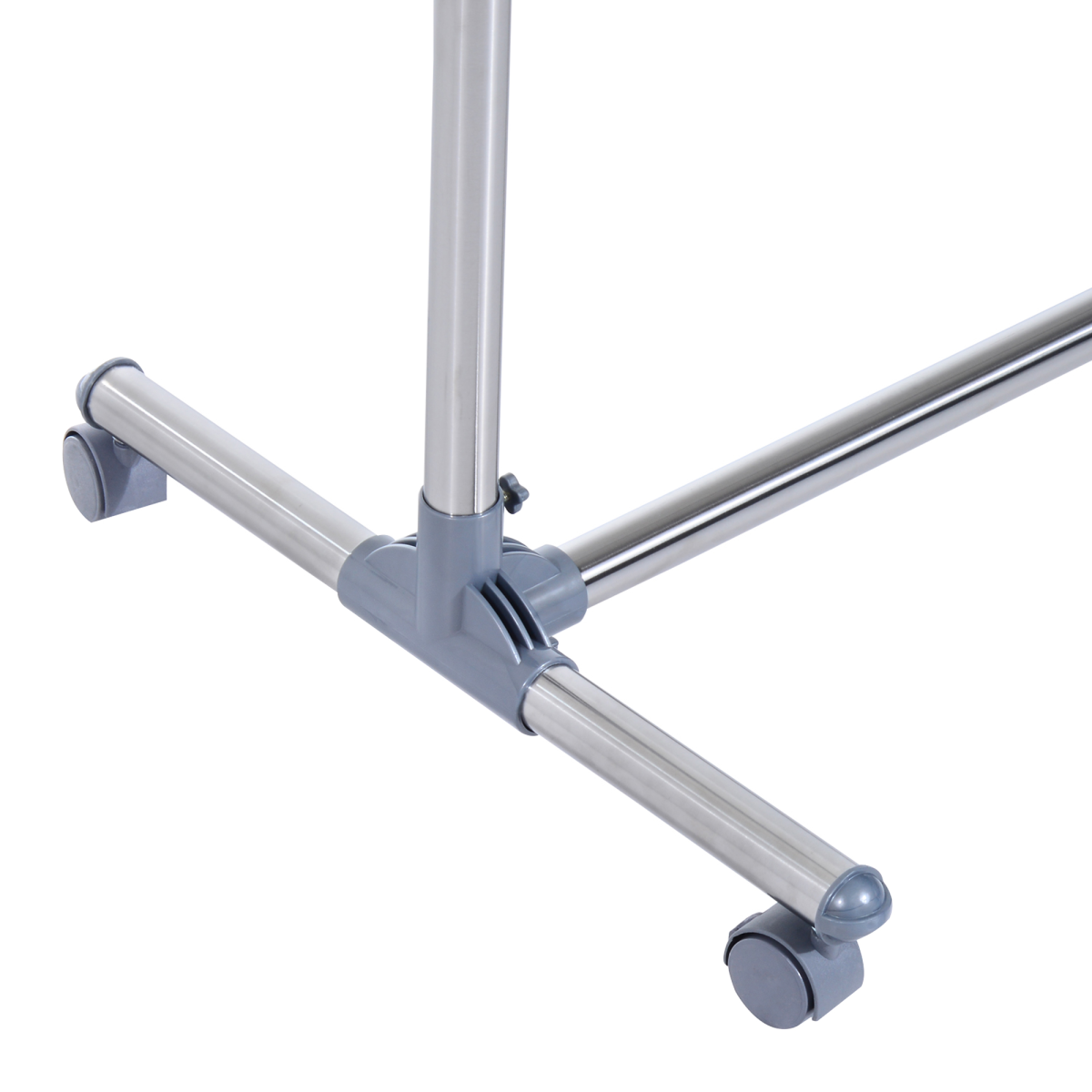 Clothes Hanger W/Wheels, Heavy Duty-Silver/Grey
