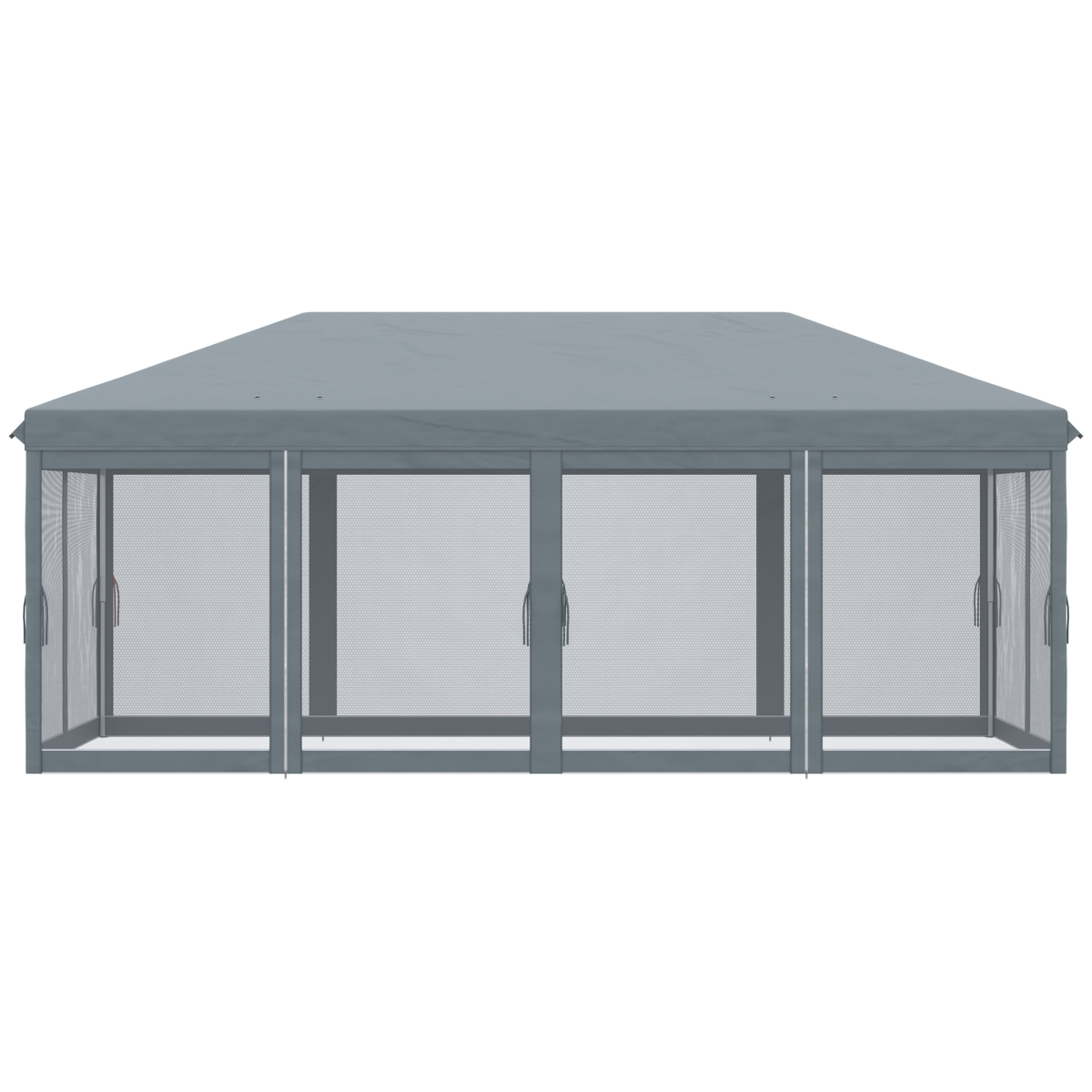 6 x 3m Pop Up Party Tent Canopy with 6 Removable Sidewalls Grey