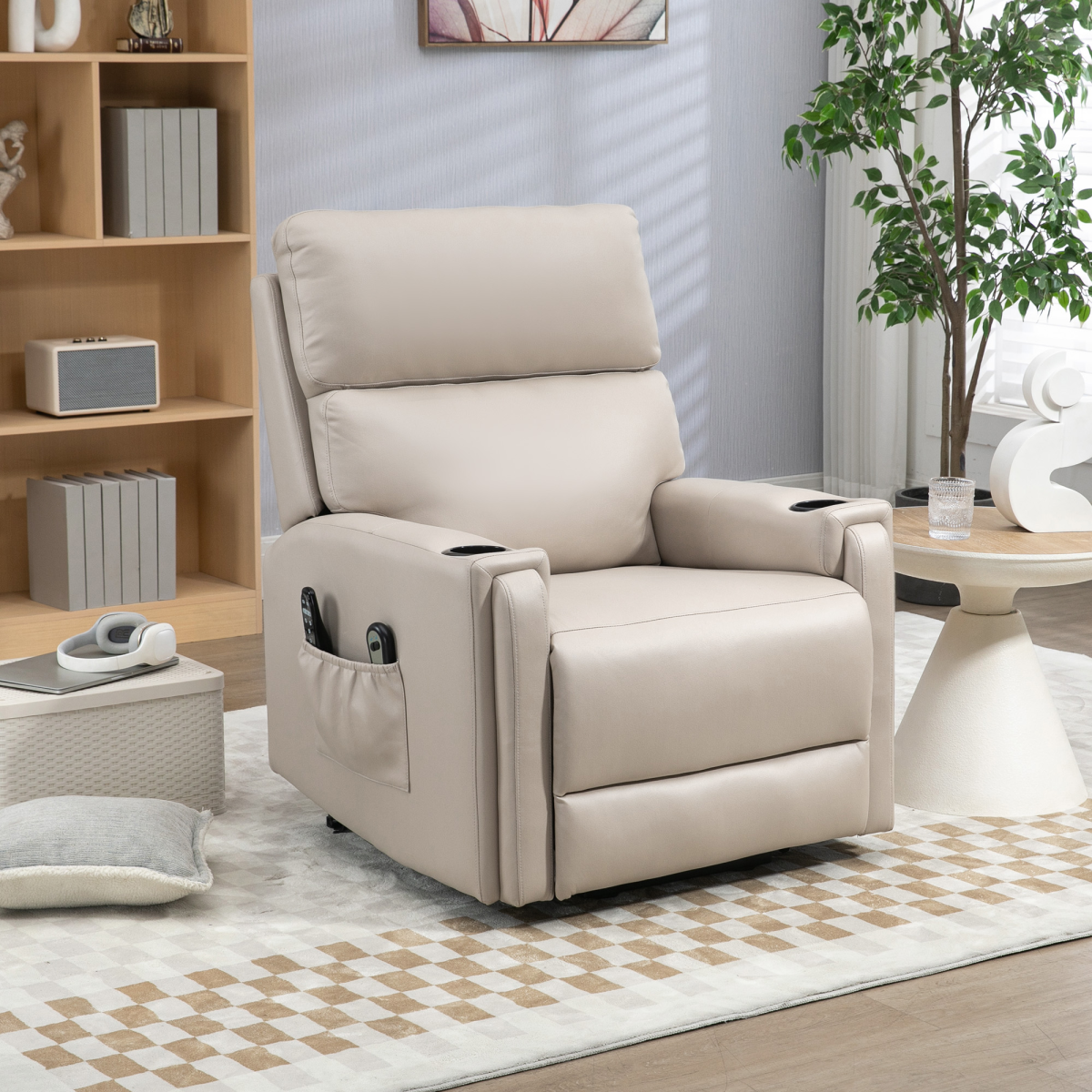 HOMCOM Lift Chair for Living Room, Recliner Chair with Vibration Massage, Heat
