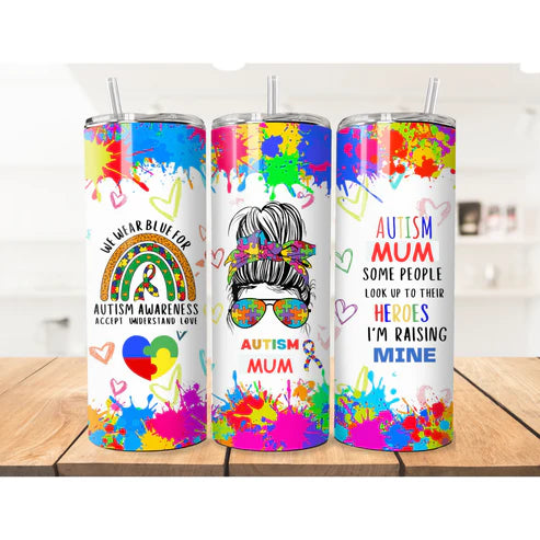 (A) Autism Awareness tumbler