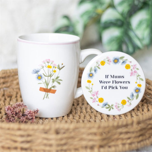 (C) If Mums Were Flowers Floral Mug & Coaster Set