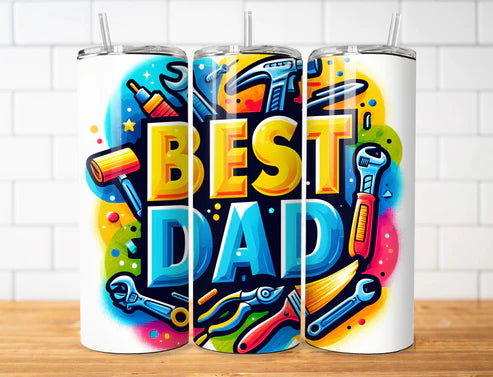 (A) Bright Best Dad tumbler