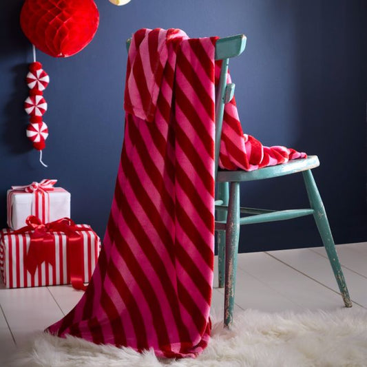 Festive Fancy Throw - Candy Stripe