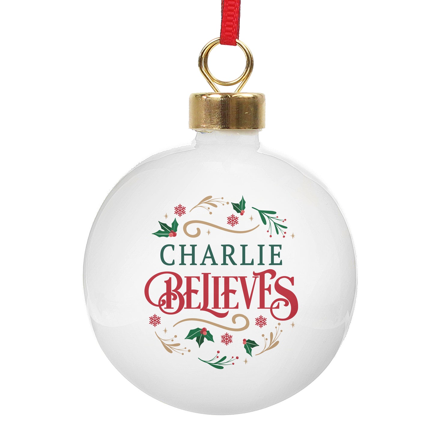 Personalised Believe in Christmas Bauble