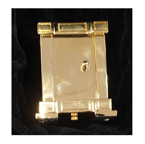 Miniature Clock Rectangle French Mantel Gold Polished Solid Brass IMP38 - CLEARANCE NEEDS RE-BATTERY