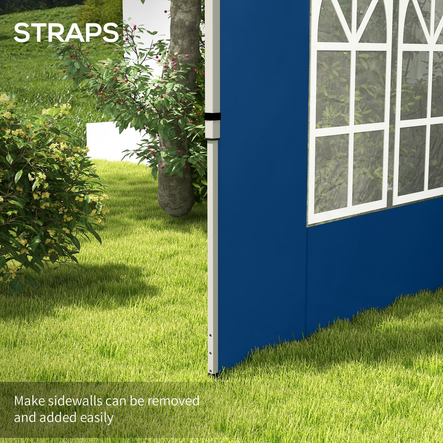 Outsunny Gazebo Side Panels for 3x3(m) or 3x4m Pop Up Gazebo, 2 Pack, Blue