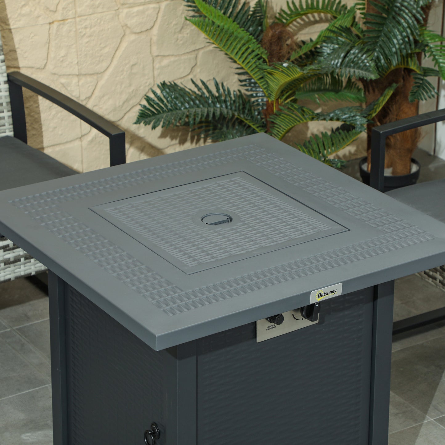 Stainless Steel 40000 BTU Fire Pit Table - Stylish Heat & Functionality