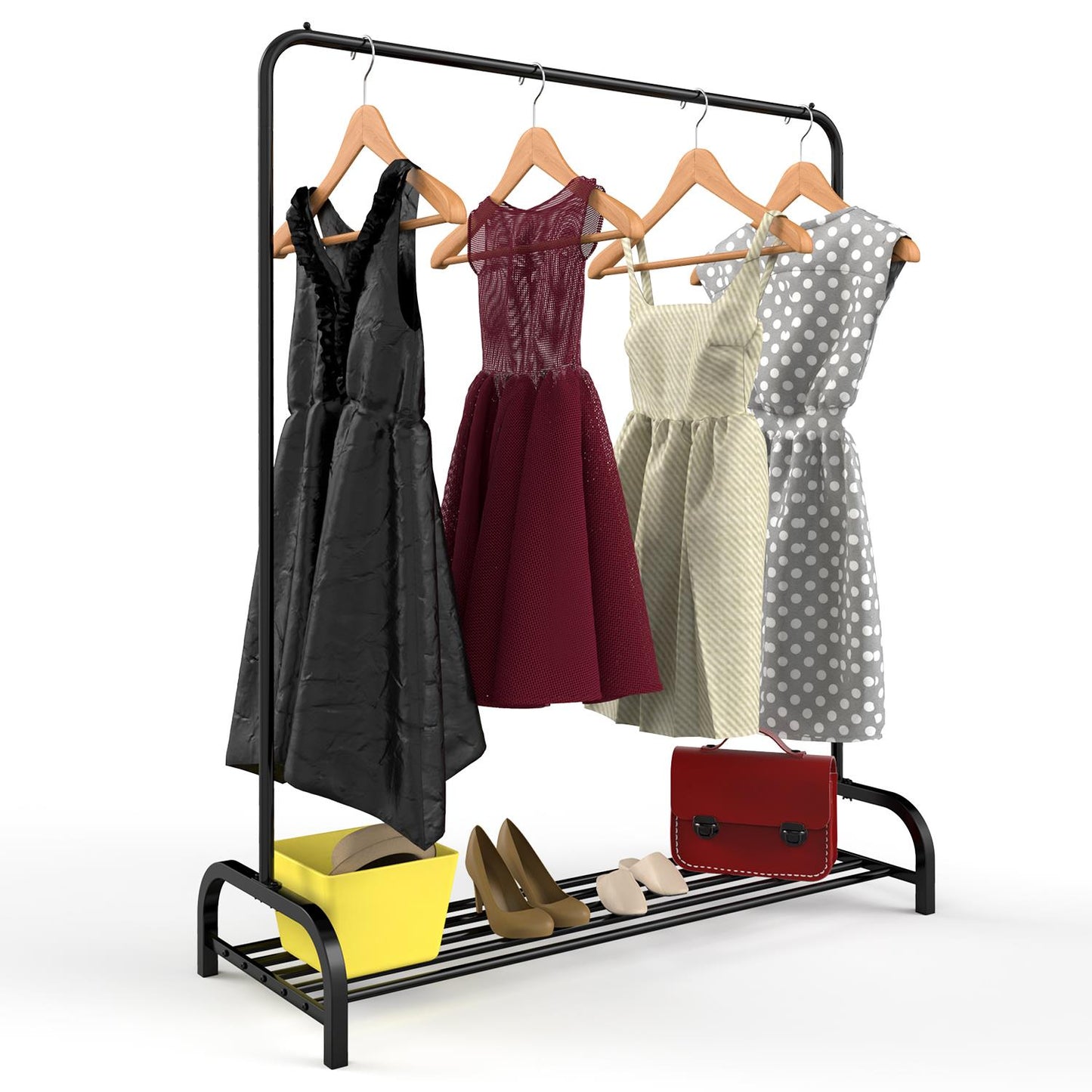 VINSANI BLACK CLOTHES RAIL AND SHOE RACK 0009555 x 2
