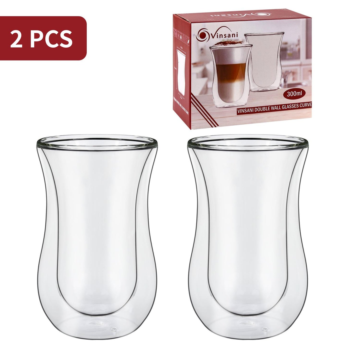 VINSANI DOUBLE WALL GLASSES CURVE 1010066