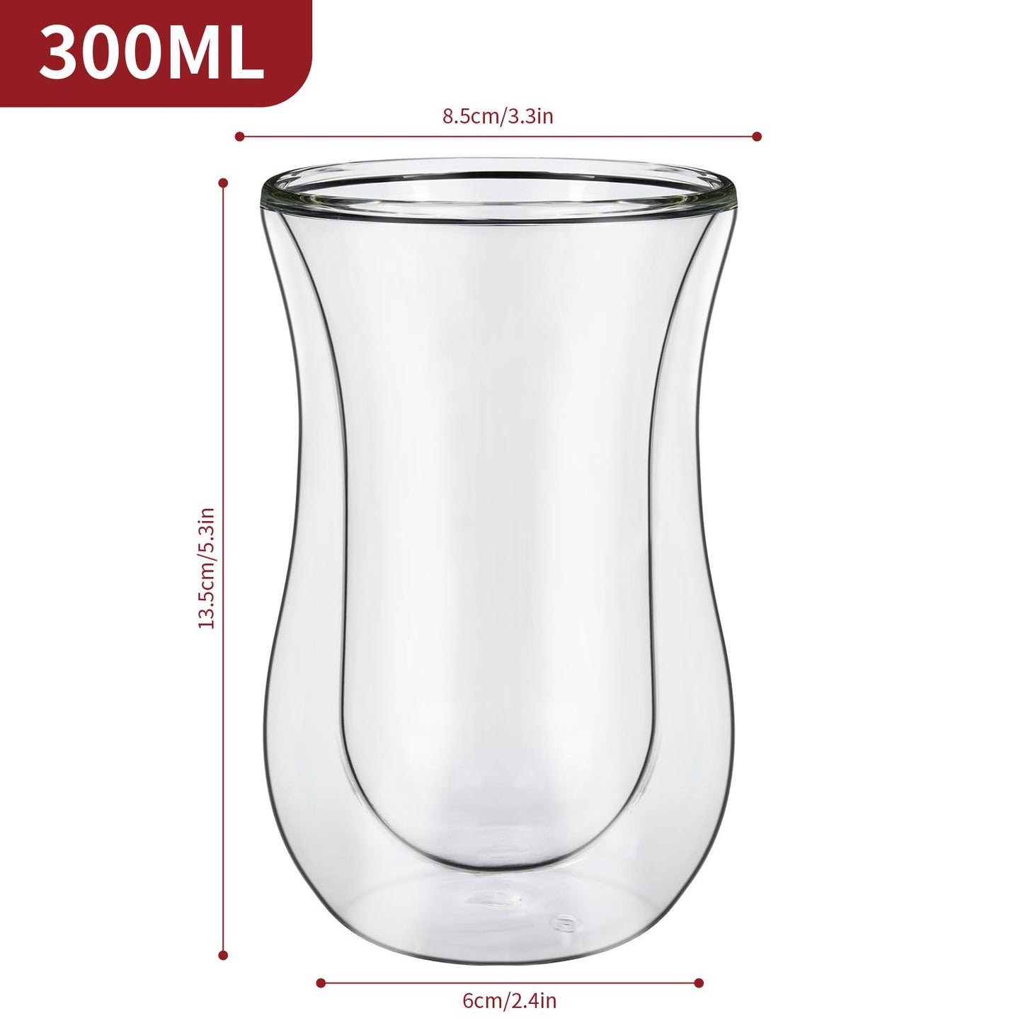 VINSANI DOUBLE WALL GLASSES CURVE 1010066