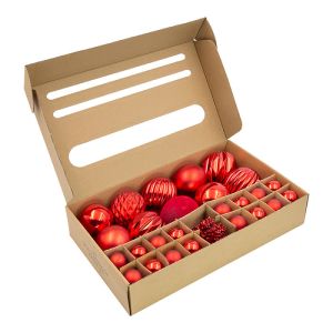 Shatterproof Baubles 50pk - Red