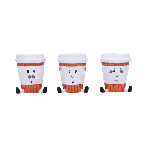 (A) Three Wise Coffee Cups 7cm