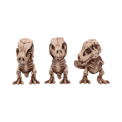 (A) Three Wise Tyrannosaurus Rex Skeletons 9.3cm