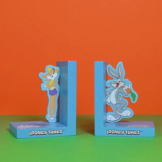 Warner Bros Looney Tunes Bugs Bunny And Lola Wooden Book Ends